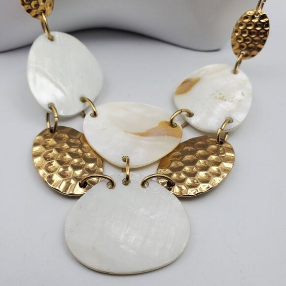 Party mother‎ of pearl dangle bib dress necklace N2017 - Picture 2 of 4